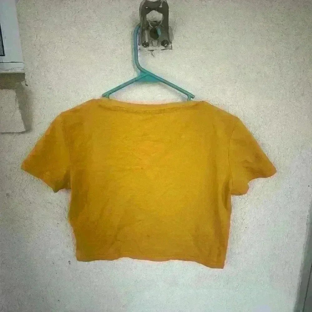 Cropped eyeball graphic tee. Size large. Sequins - Picture 3 of 5